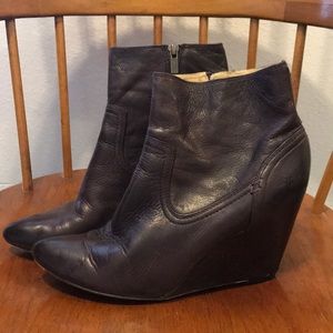 GUC Frye leather wedge booties size 11